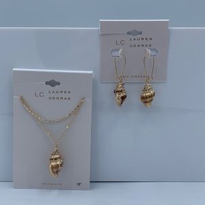 LC Lauren Conrad Sea Shell Necklace and earrings